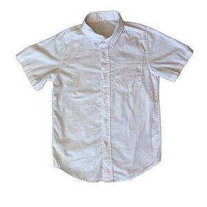 🟢 Cat & Jack Button Down Collared Short Sleeve Pin Striped Shirt (6/7) Small